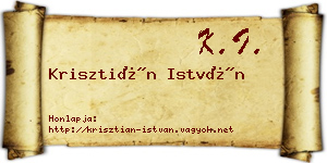 Krisztián István névjegykártya